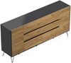 Sideboard Yako XL 200cm 6 SoftClose 2 Türen Grafit/Eiche Front : Oak Gold / Grafit Bild 5
