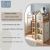 Novelux Hochbett 90x200 cm Kinderhochbett mit Stauraum und Schubladen – Kiefer/MDF in Weiß/Natur, Hausdesign, Sicherheitsgeländer, stabile Stufen Bild 4
