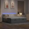 vidaXL Ottoman-Bett mit Matratzen & LEDs Hellgrau 200x200 cm Stoff 3312871 Bild 3