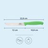 KHG 6er Set Frühstücksmesser Brötchenmesser Tomatenmesser Grün | 12 cm Klinge Edelstahl mit Wellenschliff | Tafelmesser Brotzeitmesser Vespermesser mit Fingerschutz Bild 5