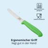 KHG 6er Set Frühstücksmesser Brötchenmesser Tomatenmesser Grün | 12 cm Klinge Edelstahl mit Wellenschliff | Tafelmesser Brotzeitmesser Vespermesser mit Fingerschutz Bild 3