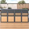 OKWISH Mülltonnenbox mit Klappdeckel,trash storage compartments,Abschließbar (Set, 4 St, horizontale Holzmaserungspaneele, ohne Mülltonne), Vier Türen,Rautenförmige Ausschnitte Bild 3