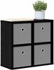 vidaXL Sideboard mit Schubladen Schwarz Eichen-Optik 49,5 x 22 x 47 cm 8000525 Bild 3