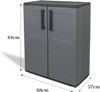 Dmora Arisa Outdoor-Garderobe, Mehrzweck-Balkonschrank, Outdoor-Schrank mit 2 Türen, 100 % Made in Italy, 68 x 37 x 84 cm, kariertes Finish, Grau und Schwarz Bild 3