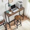 Songmics 'Vasagle' Bartisch-Set mit 2 Barhockern, Industrie-Design, vintagebraun-schwarz Bild 3