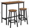Songmics 'Vasagle' Bartisch-Set mit 2 Barhockern, Industrie-Design, vintagebraun-schwarz Bild 5