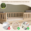 Crazy Pine 'Crazy Basic' Kinderbett mit Rausfallschutz, Skandinavisches Design, Holz, Natur, 90x190 cm, ohne Beine Bild 4