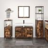 vidaXL Badezimmermöbel-Set mit Tür 3 pcs Geräucherte Eiche und Schwarz 3328381 Bild 4