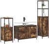 vidaXL Badezimmermöbel-Set mit Tür 3 pcs Geräucherte Eiche und Schwarz 3328381 Bild 3