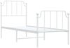 vidaXL Bettgestell mit Kopf- und Fußteil, Metall, Weiß, 75x190 cm Bild 4