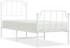 vidaXL Bettgestell mit Kopf- und Fußteil, Metall, Weiß, 75x190 cm Bild 2