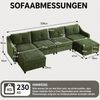 Jiexi Wohnlandschaft Ecksofa Mit Schlaffunktion Kordsofa, L oder U Form Couch Bild 4