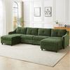 Jiexi Wohnlandschaft Ecksofa Mit Schlaffunktion Kordsofa, L oder U Form Couch Bild 3