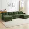Jiexi Wohnlandschaft Ecksofa Mit Schlaffunktion Kordsofa, L oder U Form Couch Bild 2