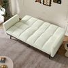 Couch Bett verstellbar, Leinen Bezug, 5-fach verstellbare Lehne, Gästebett, bis 250kg, kompakt 60cm, Metallbeine Bild 3