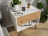2er Set Nachttisch Dion 50cm SoftClose stehend Weiß & Eiche Front : Oak Gold / Weiss hochglanz Bild 3