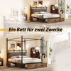 Bett 140x190 cm mit Stauraum und LED-Beleuchtung – Smart-Himmelbett mit USB- und Type-C-Anschlüssen Bild 3