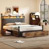 Bett 140x190 cm mit Stauraum und LED-Beleuchtung – Smart-Himmelbett mit USB- und Type-C-Anschlüssen Bild 2