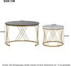 Rundes Couchtisch-Set, B 70 x T 70 x H 45 cm + B 45 x T 45 x H 40 cm, nestbar, MDF mit Marmormuster Bild 5