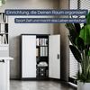 Aktenschrank abschließbar KEVIN - 4 Ebenen verstellbar, Flügeltüren | Metallschrank Werkstatt Mehrzweckschrank Büroschrank aus Stahl Werkzeugschrank, 140x90x40cm Anthrazit-Weiß Bild 3