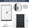 Aktenschrank abschließbar KEVIN - 4 Ebenen verstellbar, Flügeltüren | Metallschrank Werkstatt Mehrzweckschrank Büroschrank aus Stahl Werkzeugschrank, 140x90x40cm Anthrazit-Weiß Bild 5
