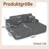 2-Sitzer Schlafsofa H 78 x T 186 x B 154 cm aus Kordstoff in Grau mit Schlaffunktion Bild 5