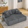 2-Sitzer Schlafsofa H 78 x T 186 x B 154 cm aus Kordstoff in Grau mit Schlaffunktion Bild 3