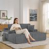 2-Sitzer Schlafsofa H 78 x T 186 x B 154 cm aus Kordstoff in Grau mit Schlaffunktion Bild 4