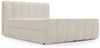 GRAINGOLD Cloud Boxspringbett 140x200, Bett mit Bettkasten, Velour-Stoff, mit Kopfteil, Beige Bild 2