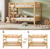 Etagenbett für Kinder und Jugendliche, Kinderbett, aufgeteilt in 2 Einzelbetten,stabiler Kiefernholzrahmen, unkomplizierte Montage, natural, 90x200cm Bild 5