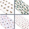 BabyLux Spannbettlaken Musselin Set – 3er Pack 40x80 cm für Kinderwagen Stubenwagen Babybett, Gummizug: ja, z12 Grün-Weiß-Wald Bild 4