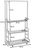 Bambus Standgarderobe HWC-Q33, Garderobenständer Kleiderständer Schuhregal, Stange 3 Ablagen Rollen 175x93x38cm ~ natur Bild 3
