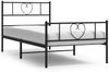 vidaXL Bettgestell mit Kopf- und Fußteil Metall Schwarz 80x200 cm 355472 Bild 2