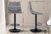 CLP 2er Set Barhocker Jerry Samt höhenverstellbar und 360 drehbar,grau schwarz Bild 2