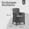 BICA Lido Balkonset 3-teilig, 2 Sessel, Beistelltisch und Sitzkissen, Graphit, Gartenmöbel-Set, Wetterfest Bild 5