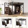 Merax Hochbett, Metall-Kinderbett 140 × 200 cm, Komplett Mit Großem Kleiderschrank, Schubladen und Aufbewahrungsleiter, Schwarz Bild 3