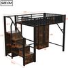 Merax Hochbett, Metall-Kinderbett 140 × 200 cm, Komplett Mit Großem Kleiderschrank, Schubladen und Aufbewahrungsleiter, Schwarz Bild 4