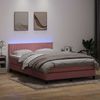 vidaXL Boxspringbett mit Matratze & LED Rosa 160x210 cm Samt 3317084 Bild 4