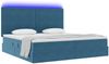 vidaXL LED-Speicherbett mit Matratze Dunkelblau 200 x 200 cm Samt 3372631 Bild 3