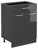 Küchenunterschrank R-Line Anthrazit Hochglanz 60 cm mit Schublade, ohne Arbeitsplatte Vicco Bild 4