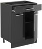 Küchenunterschrank R-Line Anthrazit Hochglanz 60 cm mit Schublade, ohne Arbeitsplatte Vicco Bild 3