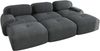 Modulares 3-Sitzer-Sofa mit 3 Hockern aus Cordstoff,montagefreie Lieferung haustierfreundlich ultra-breite Armlehnen 32D hochelastische Polsterung für Wohnzimmer und Heimkino,Cordstoff,Grey, Bild 5