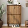 MODFU Schuhschrank Vielseitiger Kipp-Schuhschrank (mit 2 aufklappbaren Schubladen, freistehender Schuhschrank mit Metallgriffen am Eingang, Schuhregal mit Rillendesign, 1-St, 60*24*96) Bild 5