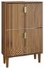 MODFU Schuhschrank Vielseitiger Kipp-Schuhschrank (mit 2 aufklappbaren Schubladen, freistehender Schuhschrank mit Metallgriffen am Eingang, Schuhregal mit Rillendesign, 1-St, 60*24*96) Bild 4
