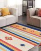 Kelim Teppich Baumwolle mehrfarbig 200 x 300 cm geometrisches Muster Kurzflor TARONIK Bild 3