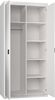 Kleiderschrank Elena 2D mit Spiegel (Farbe: Weiß, ohne Schrankaufsatz) Bild 3
