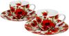 DUO FLORAL 2er-Set Espressotassen 90 ml LINA mit Untertassen, New Bone China Porzellan Bild 2