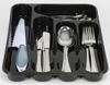 Besteckkasten schwarz Besteckeinteiler Besteckbox Besteckeinsatz 32,5x25x4cm Schubladeneinsatz Kunststoff Bild 2