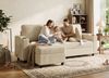 GUNJI Ecksofa Multifunktionales L-Form Schlafsofa aus Cord, mit Stauraum, Gästebett-Funktion, Tassenhaltern & Seitentasche Bild 4