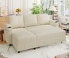 GUNJI Ecksofa Multifunktionales L-Form Schlafsofa aus Cord, mit Stauraum, Gästebett-Funktion, Tassenhaltern & Seitentasche Bild 3